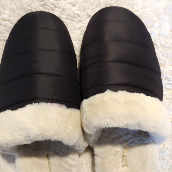 Vionic Josephine Black Orthopedic Arch Support Fur Indoor/Outdoor Slipper 9 - Picture 5 of 9